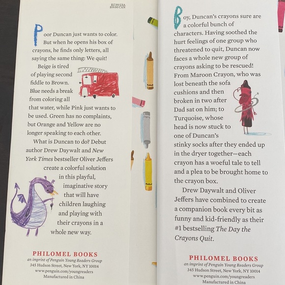 The Day the Crayons Quit & The Day the Crayons Came Home Hardcover Kids Books - Picture 3 of 8